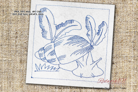 Banana Rasp Snail Redwork