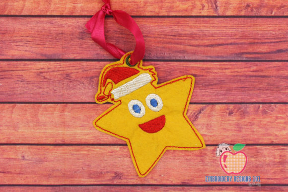 Christmas Star Wearing Santa Hat