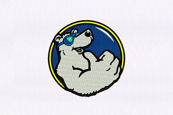 Cool Polar Bear Embroidery Design