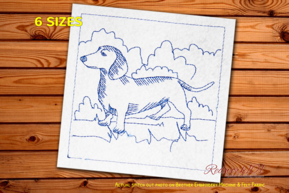 Cute Dachshund Dog Embroidery