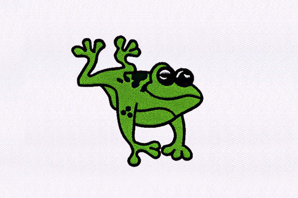 Happily Frog Embroidery Design