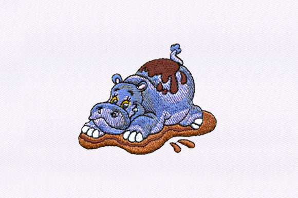 Hippo Playing in Mud