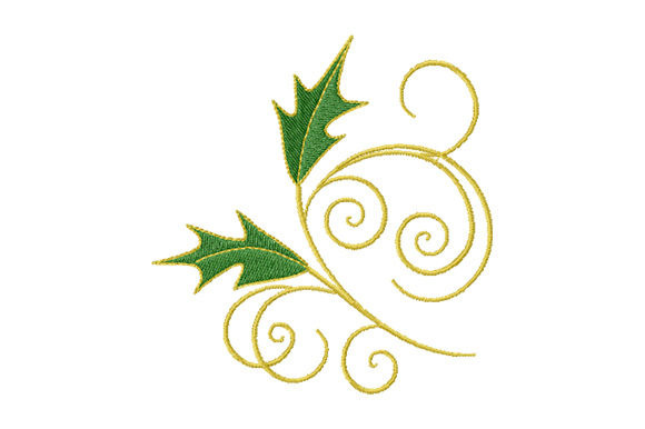 Holly Leaves with Golden Curls