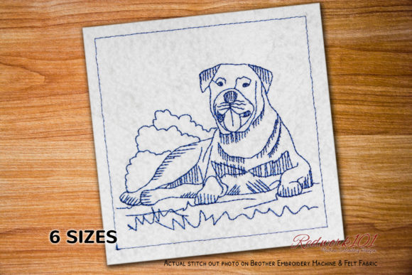 Rottweiler Lineart for Holiday Embroidery