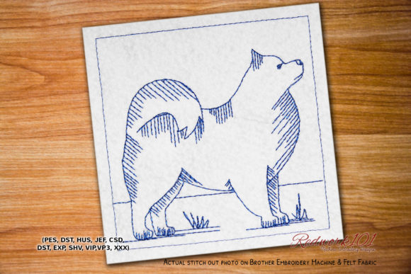 Samoyed Dog Embroidery Design