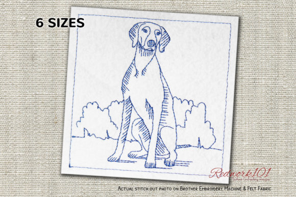 Weimaraner Dog Redwork Review